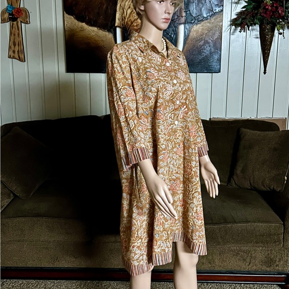 Marketplace • 1X-Large • Fall Colors • Brown/Beige • Embroidery • Floral • Dress - Picture 12 of 13